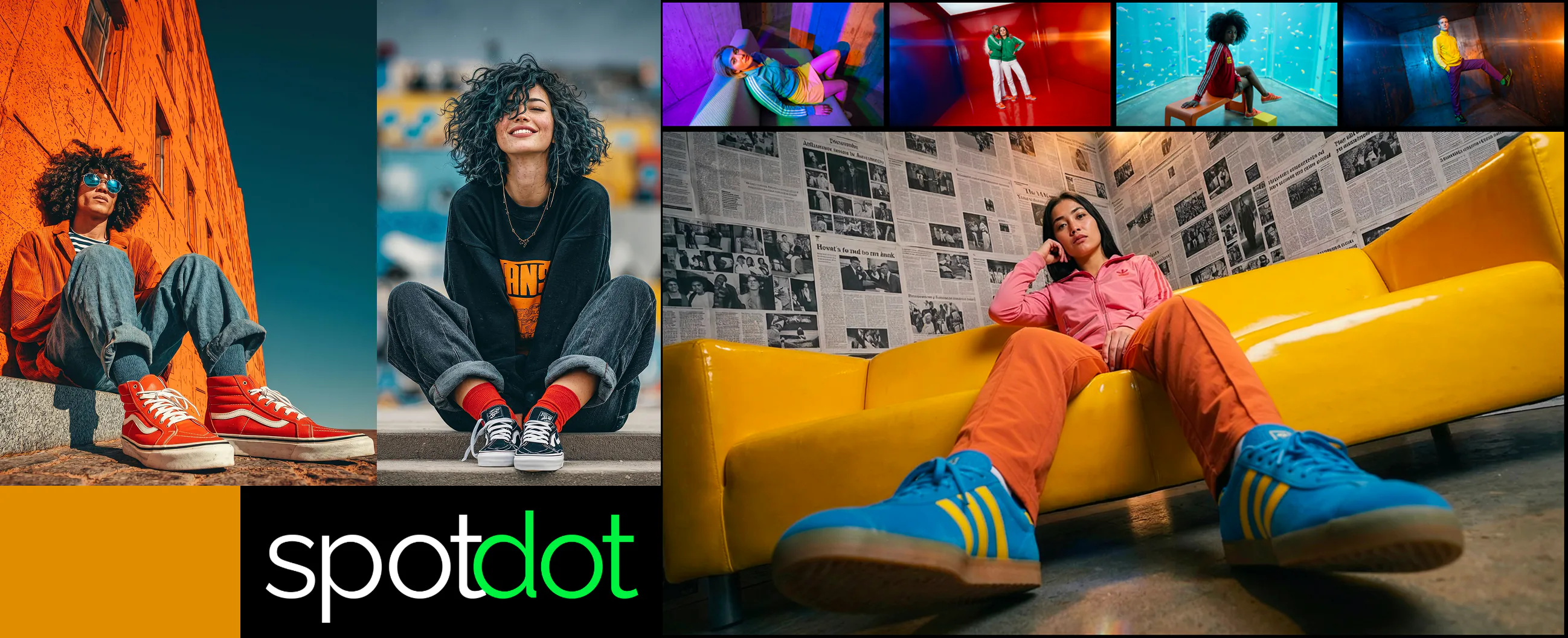 Seleção de trabalhos visuais e identidade da Spotdot